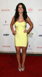 Audrina Patridge shows cleavage in strapless body-hugging yellow dress at Maxim's 2008 Hot 100 Party in Los Angeles